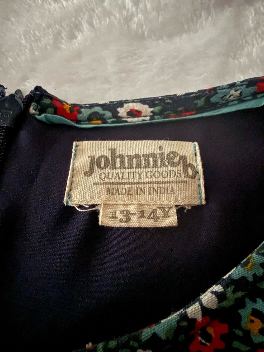 Johnnie B by Boden Navy Blue Floral Dress 13-14 Years - Picture 5 of 6